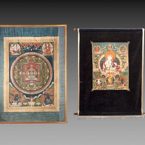 Two Tibetan thangkas, 19th C. — photo 1