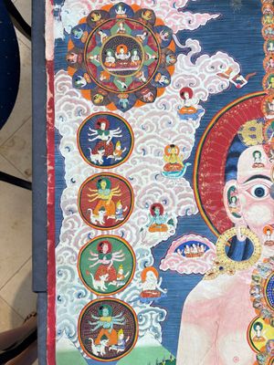 Two Tibetan thangkas depicting a Mandala and Chakras, 19th C. — 照片 12