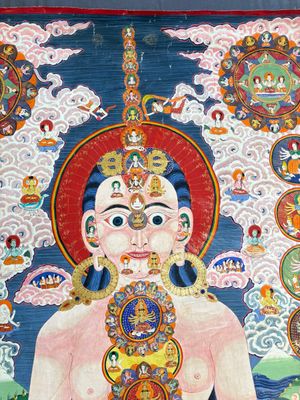 Two Tibetan thangkas depicting a Mandala and Chakras, 19th C. — 照片 13