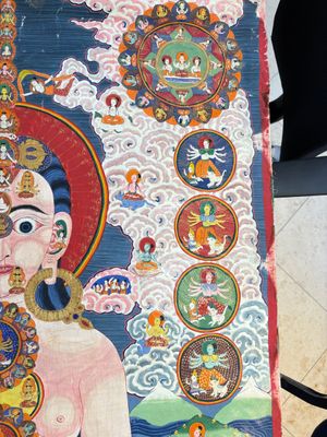 Two Tibetan thangkas depicting a Mandala and Chakras, 19th C. — 照片 14