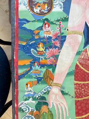 Two Tibetan thangkas depicting a Mandala and Chakras, 19th C. — 照片 16