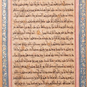 Two Timurid illuminated Quran leaves in Kufic script, Persia, 15/16th C. — photo 3