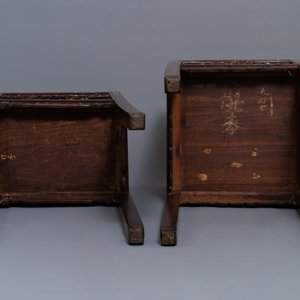 Two Vietnamese or Chinese mother-of-pearl inlayed wooden stands, 19th C. — photo 8