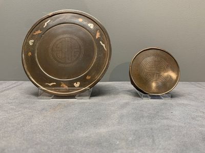 Two Vietnamese silver-inlaid bronze censers on stand, Đức Từ 德祠 mark, 19th C. — photo 5