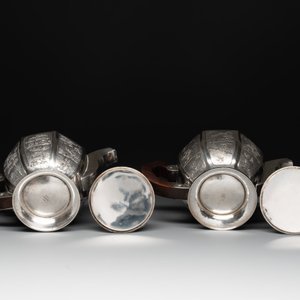 Two Vietnamese silver teapots and a covered sugar bowl, marked Donghung, ca. 1900 — 照片 7