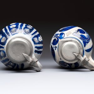 Two Westerwald tankards with mounted pewter lids, one lid dated 1757, Germany, 18th C. — photo 6