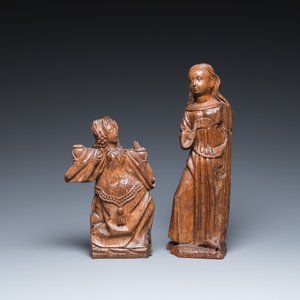 Two wood sculptures of Saint Cecilia and Mary Magdalene, Flanders and Germany, 16th C. — photo 2