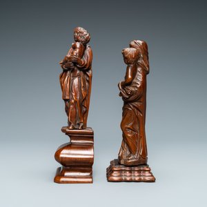 Two wooden figures of a Madonna with child, 17/18th C. — 照片 2