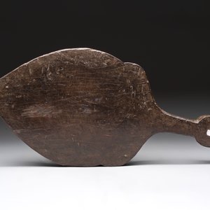 Two wooden Gothic panels, a bowl, board and a gaffel, 15th C. and later — foto 10