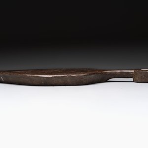 Two wooden Gothic panels, a bowl, board and a gaffel, 15th C. and later — photo 12