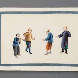 Un album de douze peintures sur papier de riz à décor de scènes de punition, Canton, Chine, 19ème — photo 11