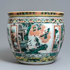 Un aquarium en porcelaine de Chine famille verte à décor d'immortels, 19ème — photo 2