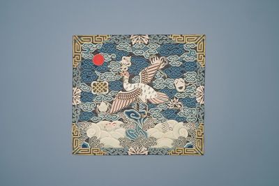 Un badge de mandarin à décor d'une grue, Chine, Qianlong/Jiaqing