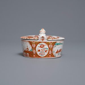 Un beurrier couvert en faïence de Delft doré à décor de chinoiserie, 18ème — photo 4