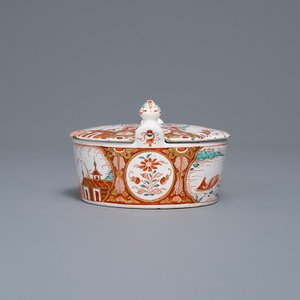 Un beurrier couvert en faïence de Delft doré à décor de chinoiserie, 18ème — photo 6