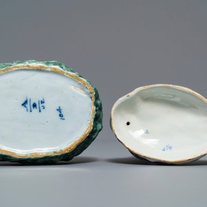 Un beurrier couvert en faïence polychrome de Delft en forme de pluvier, 18ème — photo 7