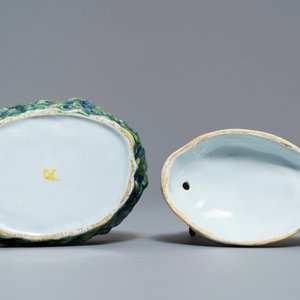 Un beurrier couvert en faïence polychrome de Delft en forme de pluvier, 18ème — photo 7