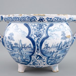 Un bol à verser au décor de paysages, Harlingen, la Frise, daté 1708 — photo 5