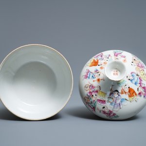Un bol couvert en porcelaine de Chine famille rose, marque de Guangxu, 19/20ème — photo 5
