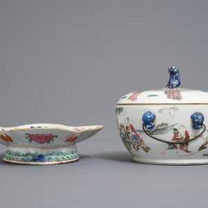 Un bol couvert et un bol sur piedouche en porcelaine de Chine famille rose, 19ème — photo 5