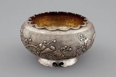 Un bol en argent chinois, marque de Wang Hing, 19ème