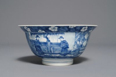 Un bol en porcelaine de Chine bleu et blanc, marque et époque de Kangxi