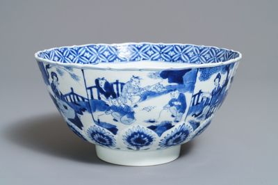 Un bol en porcelaine de Chine bleu et blanc, marque 'Qi Yu bao ding zhi zhen', Kangxi