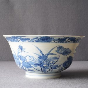 Un bol en porcelaine de Chine en bleu et blanc décor de hérons, marque Fu, Kangxi — photo 10