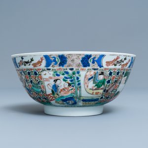Un bol en porcelaine de Chine famille verte à décor de 'La romance de la chambre de l'ouest', Kangxi — photo 5