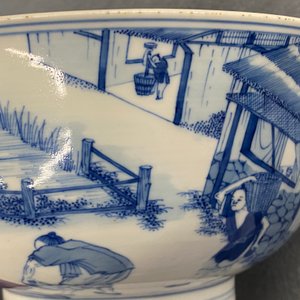 Un bol impérial en porcelaine de Chine en bleu et blanc à décor de la riziculture, marque et époque de Kangxi — photo 26