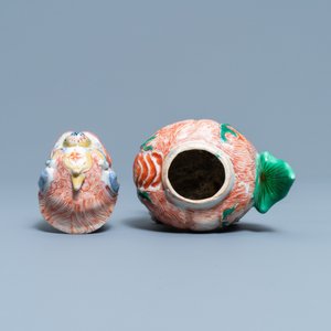 Un brûle-parfum en forme de luduan en porcelaine de Chine wucai, époque Transition — photo 6