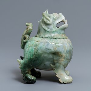 Un brûle-parfum en jadéite en forme de luduan, Chine, 19ème — photo 2
