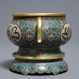 Un brûle-parfum pour le marché islamique en émaux cloisonnés, marque de Qianlong, Chine, 19ème — photo 3