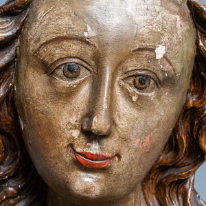 Un buste de la Vierge en bois sculpté et polychromie, Allemagne, 15/16ème — photo 13