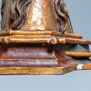 Un buste de la Vierge en bois sculpté et polychromie, Allemagne, 15/16ème — photo 29