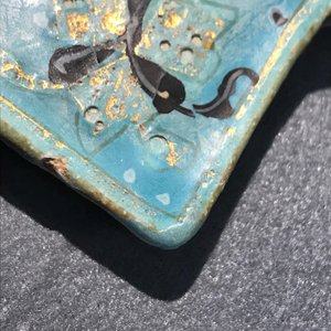Un carreau en forme d'étoile de type Lajvardina à fond turquoise, Kashan, Iran, 13ème — photo 13