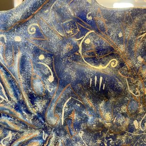 Un carreau ilkhanide moulé en forme d'étoile à fond bleu, Iran, 13/14ème — photo 15