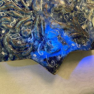 Un carreau ilkhanide moulé en forme d'étoile à fond bleu, Iran, 13/14ème — photo 8