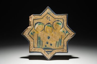 Un carreau islamique en forme d'étoile, Kashan, Iran, 13ème