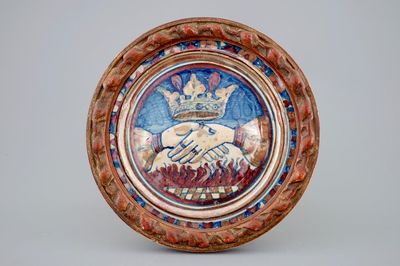 Un centre d'un plat en majolique italienne lustrée, Gubbio, Maestro Giorgio, 16ème