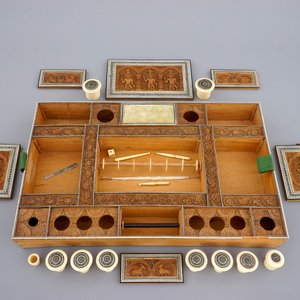 Un coffret anglo-indien en bois sculpté incrusté d'ivoire, Vizagapatam, 19ème — photo 4