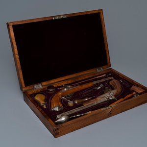 Un coffret de deux pistolets de duel à percussion, prob. Liège, 19ème — photo 1