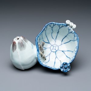 Un compte-gouttes en porcelaine de Chine en bleu, blanc et rouge de cuivre, Kangxi — photo 8