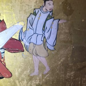 Un écran byobu à deux feuilles à décor de voyageurs dans un paysage, Japon, Edo, 17/18ème — photo 39