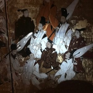Un écran byobu à deux feuilles à décor de voyageurs dans un paysage, Japon, Edo, 17/18ème — photo 60