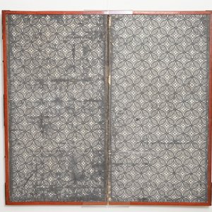 Un écran byobu à deux feuilles à décor de voyageurs dans un paysage, Japon, Edo, 17/18ème — photo 6