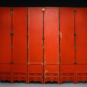 Un écran de six feuilles en bois incrusté de nacre, Chine pour le marché Straits ou Peranakan, 19ème — photo 4