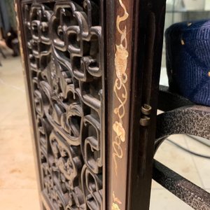Un écran en bois incrusté de nacre à peintures sur soie, Chine, 19ème — photo 20