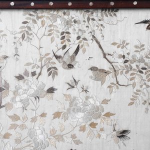Un écran en bois incrusté de nacre avec une broderie en soie, Chine, 19ème — photo 15