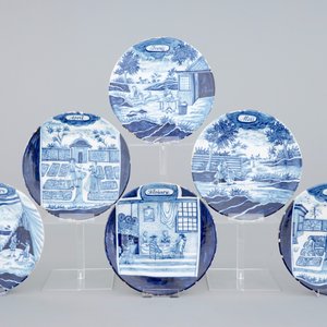 Un ensemble de 12 assiettes de la série des mois en faïence de Delft, 19ème — photo 2